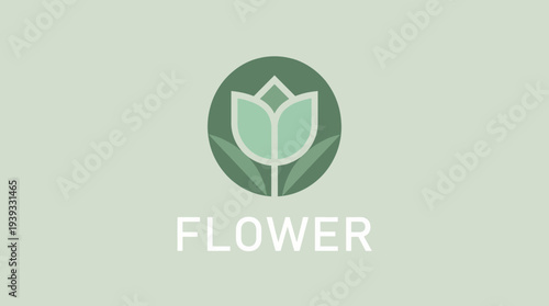 This minimalistic flower logo symbolizes beauty and growth, ideal for businesses focusing on floral arrangements or health and wellness products in a modern visual presentation.