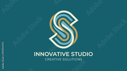 This sophisticated monogram features intertwining shapes, symbolizing connection and innovation, making it a perfect logo for design studios and creative agencies.