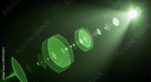 Green Lens Flare Effect Abstract Background.