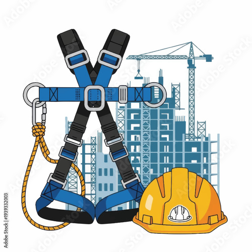 Safety Harness and Hard Hat Equipment.