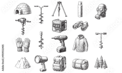 Vintage Winter Survival Gear Set