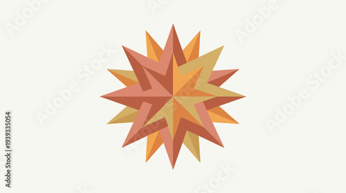 This image highlights a stylish star emblem made up of vibrant segments, symbolizing brilliance, creativity, and energy, suitable for brands or designs focused on impact and innovation.