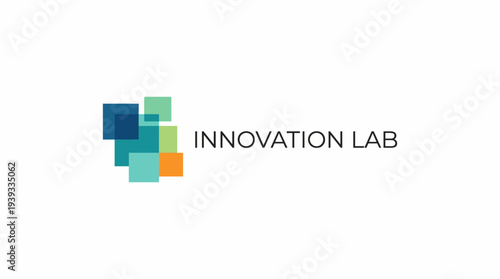 A vibrant logo featuring geometric shapes in colors like blue, green, and orange, symbolizing creativity and innovation, ideal for a laboratory focused on development.