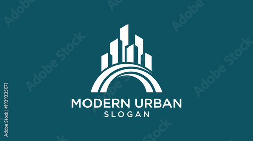 A sleek representation of an urban skyline with modern architecture and a curved base, showcasing the beauty of contemporary cityscapes and urban living.