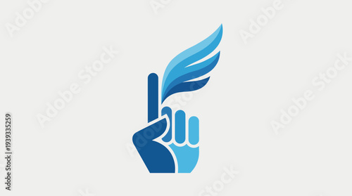 This artistic representation of a hand with a wing conveys the themes of aspiration, freedom, creativity, and the human spirit, highlighting the desire to reach and liberate oneself.