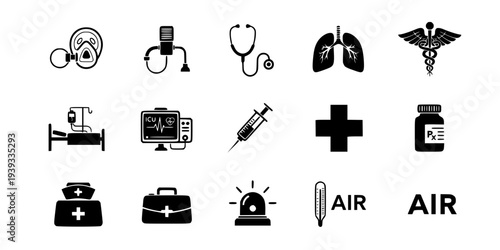 Oxygen Mask Respiratory Support Icon
