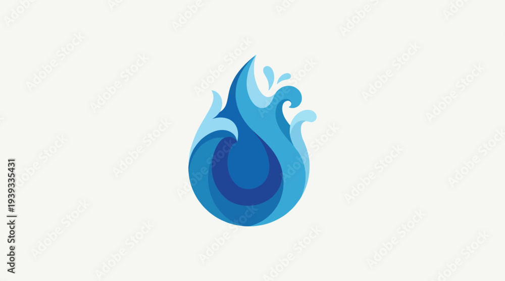 Fototapeta premium An artistic depiction of a blue water droplet with splashes, representing freshness, cleanliness, and vitality, perfect for businesses related to water or wellness.