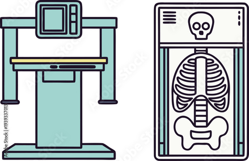 X Ray Medical Examination Concept. X Ray Diagnostic Imaging Concept. Medical X Ray Scan Illustration. X Ray Radiology Examination Concept. Hospital X Ray Imaging Concept. X Ray Diagnostic Healthcare