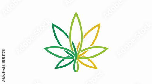 This image showcases a modern and artistic representation of cannabis leaves, designed with gradient colors emphasizing nature, wellness, and the alternative lifestyle movement.