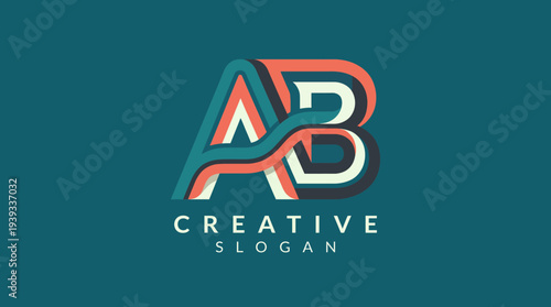 This logo features 'AB' in a contemporary style, showcasing a blend of colors with a creative slogan that indicates a modern branding approach for businesses.
