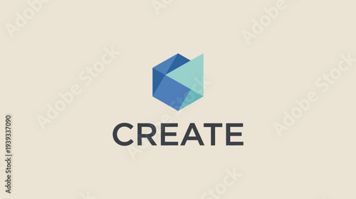 This image displays a geometric cube design with cool colors, emphasizing creativity and innovation, perfect for showcasing artistic ventures and projects.