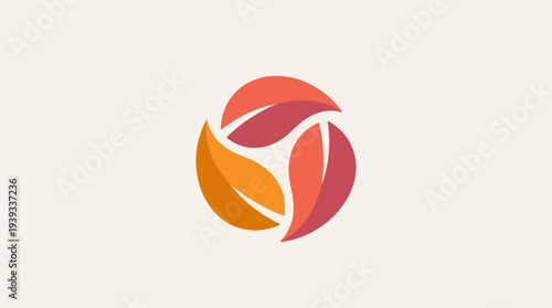 A striking abstract design featuring overlapping leaves in warm colors, conveying dynamic movement and creativity while illustrating concepts of change and transformation.