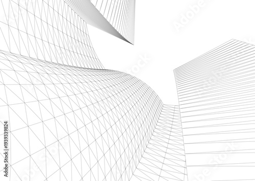 Abstract architectural building vector 3d illustration