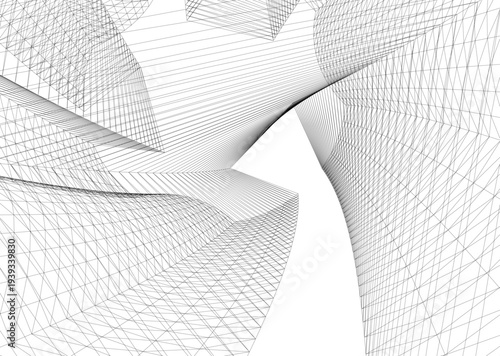 Abstract architectural building vector 3d illustration