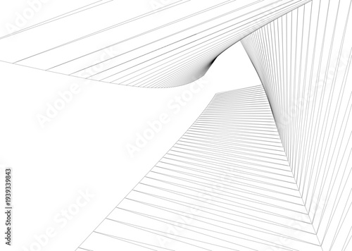Abstract architectural building vector 3d illustration