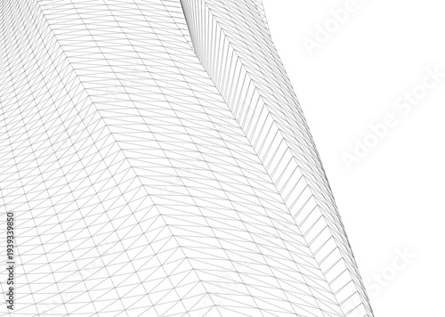 Abstract architectural building vector 3d illustration