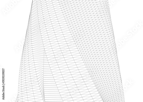 Abstract architectural building vector 3d illustration