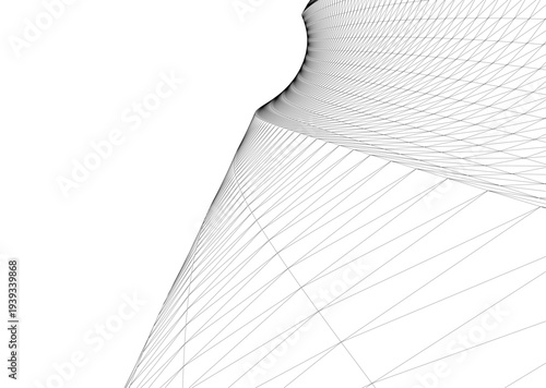 Abstract architectural building vector 3d illustration