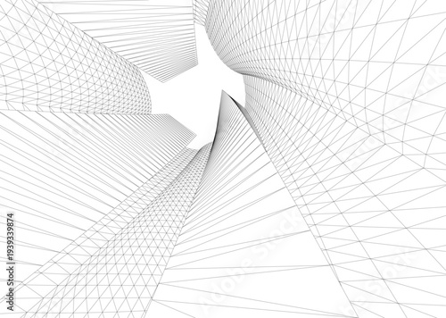 Abstract architectural building vector 3d illustration