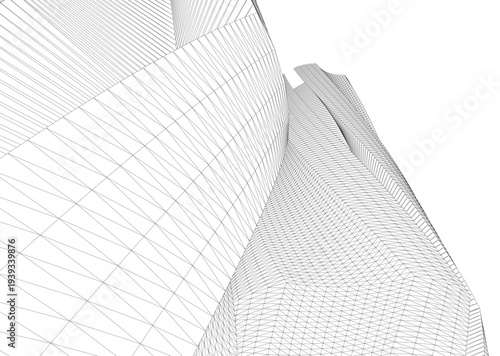 Abstract architectural building vector 3d illustration