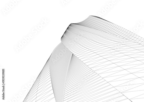 Abstract architectural building vector 3d illustration