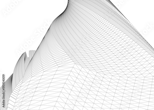 Abstract architectural building vector 3d illustration