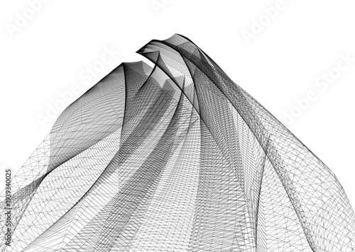 Abstract architectural building vector 3d illustration