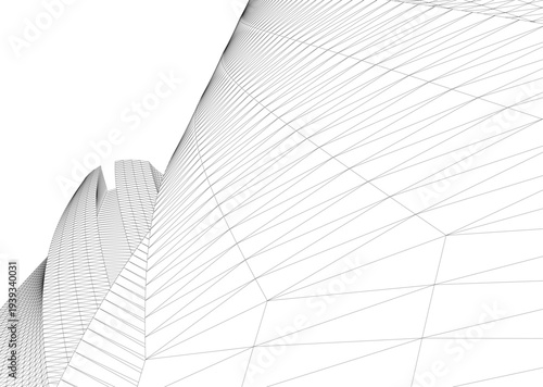 Abstract architectural building vector 3d illustration