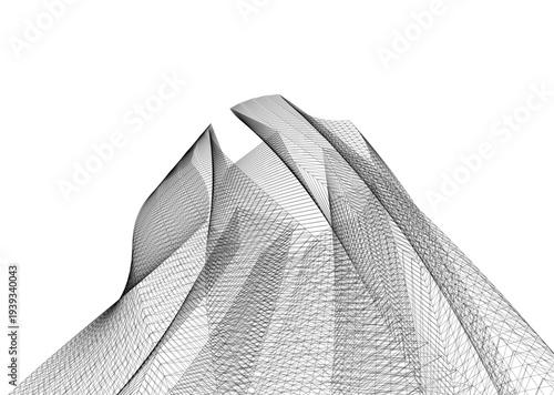 Abstract architectural building vector 3d illustration