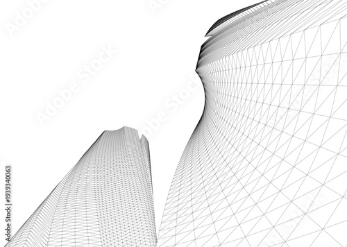 Abstract architectural building vector 3d illustration