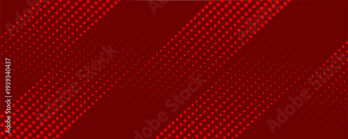 Red diagonal geometric shape with halftone. Modern fiber textured vector eps 10
