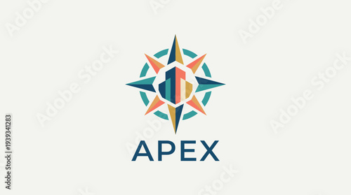 This intricate compass design combines hexagonal shapes with vibrant colors, representing the concepts of navigation, orientation, and geometric creativity in a captivating manner.