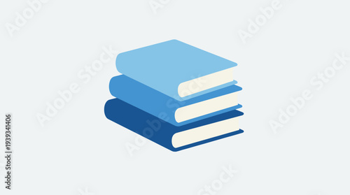 This image features a neatly stacked trio of blue books, symbolizing knowledge, learning, and education in a simple and clean graphic design format highlighting their significance.