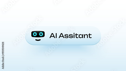 Artificial Intelligence Assistant Chatbot Button Interface Icon Symbol. AI Assitant button. Rewrite prompt pushbutton. Generate artificial intelligence toggle. 