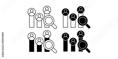 Competitive Analysis Market Comparison Concept With Magnifier Research And Business Strategy Icons