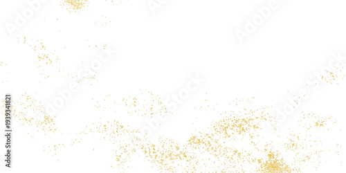 Abstract subtle gold glitter dust scattering texture on white luxury golden sand vector illustration