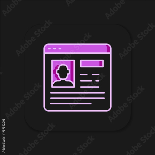 Filled outline Resume icon isolated on black background. CV application. Searching professional staff. Analyzing personnel resume. Flat filled outline style with shadow. Vector