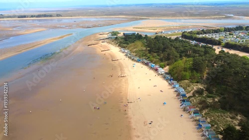 Wallpaper Mural Wells-next-the-Sea Norfolk England Beach with Beach Huts and Sandy Coast 4K Torontodigital.ca