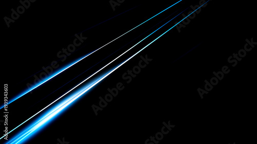 暗闇を切り裂く眩い青色の光線