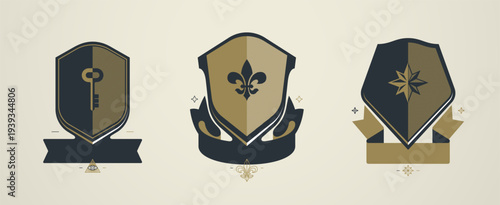 Classic noble aesthetics inspired by heritage and tradition set, refined symbol that convey dignity, prestige and timeless authority.