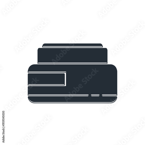 Black Cream or lotion cosmetic tube icon isolated on white background. Body care products for woman. Vector