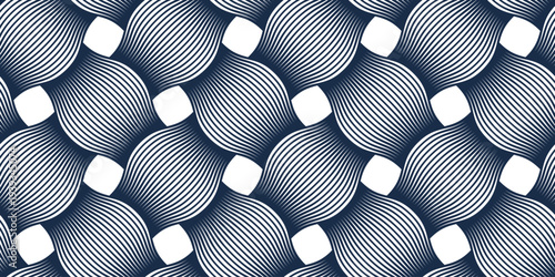 Weaving seamless pattern, traditional wicker lacing handcraft endless abstract background, geometric line weave wallpaper.