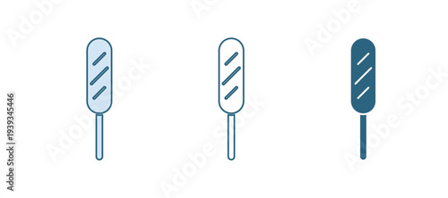 Blue Corn dog icon isolated on white background. Traditional american fast food. Vector