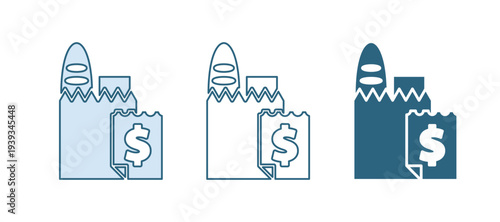 Blue Online ordering and fast food delivery icon isolated on white background. Vector