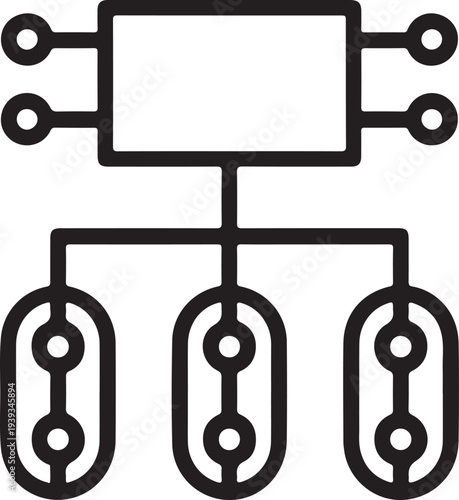 A diagram of a computer system with interconnected components and devices