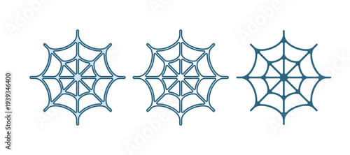 Blue Spider web icon isolated on white background. Cobweb sign. Happy Halloween party. Vector