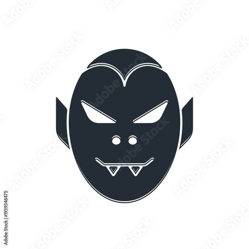 Black Vampire icon isolated on white background. Happy Halloween party. Vector