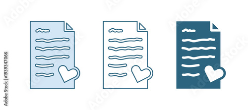 Blue Envelope with Valentine heart icon isolated on white background. Message love. Letter love and romance. Vector