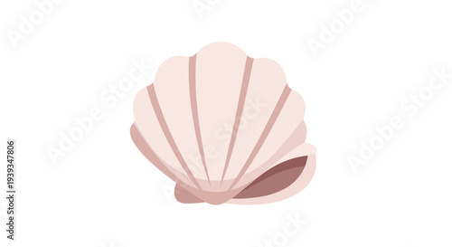 Seashell Vector Illustration, Flat Design, Coastal Theme, Summer Graphic