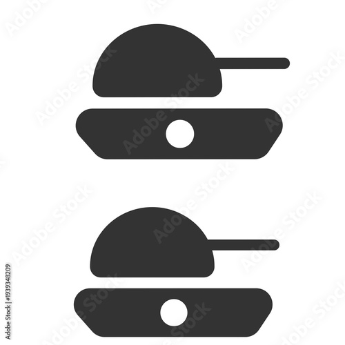 Minimalist Armored Tank Icon Set for Military Defense and War UI Design